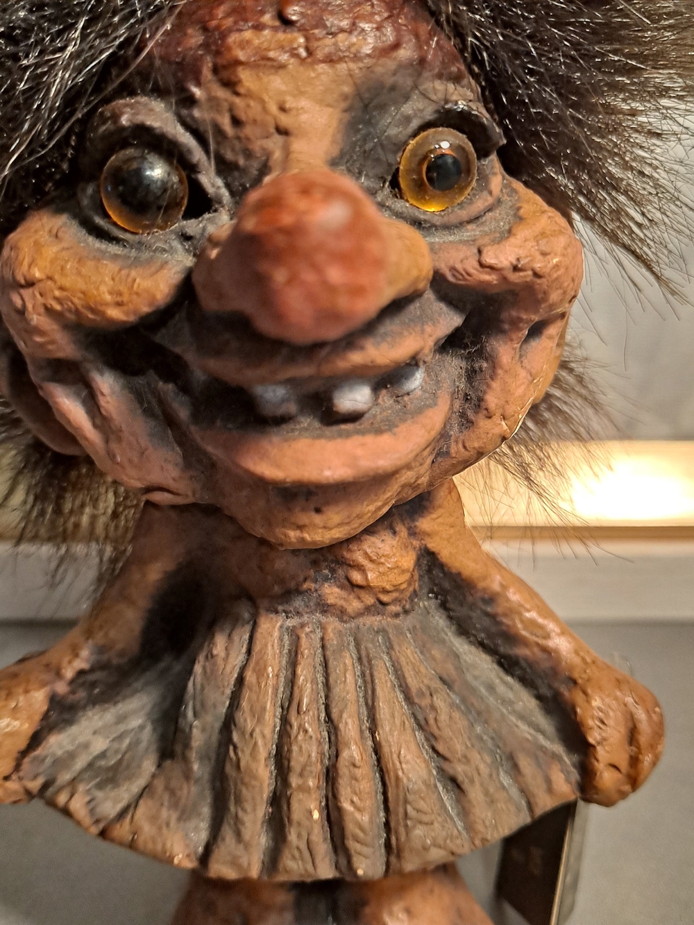 NyForm Vintage 90s Handmade In Norway Brown Girl Lena Troll Doll Latex Sculpture - Picture 11 of 12